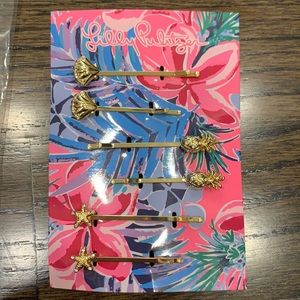 NWT—Lilly Pulitzer Set of 3 gold hair pins